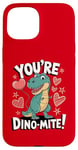 Coque pour iPhone 15 Costume de dinosaure T-Rex pour la Saint-Valentin