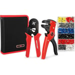 Max Power - Kit Pince a sertir Electrique 1200 Terminals Cosses a Sertir 0.25-10mm²/AWG23-7 et Pince dénudeur 10-20AWG/0.5-6mm²