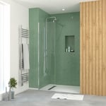 Aurlane - Paroi de Douche 50x195 cm en Verre Trempé 5 mm - Finition Chromé - chromed elementary