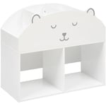 Meuble de rangement Ourson pour enfant, bibliothèque enfant blanche en mdf - Longueur 56 x Profondeur 30 x Hauteur 64 cm Pegane