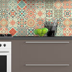 30 Stickers adhésifs carrelages | Sticker Autocollant Carreaux de ciment - Mosaïque carrelage mural salle de bain et cuisine | Carreaux de ciment adhésif mural - azulejos - 15 x 15 cm - 30 pièces