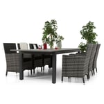 Matgrupp Comfort Garden Monaco Bord 220-280 cm med 6 Thor Fåtöljer