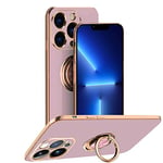 Rdyi6ba8 Coque pour iPhone 13 Pro Coque, étui de Silicone Souple avec 360° Placage Anneau Support, Antichoc TPU Housse pour iPhone 13 Pro - Violette