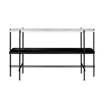 Ts Console 2 Racks Black, Metal/White Marble