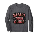 Vintage Retro Wildlife Tour Guide Safari Tour Guide Memes Long Sleeve T-Shirt