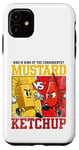 Coque pour iPhone 11 Graphique de combat moutarde contre ketchup King of the Condiments