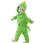 LOLANTA Déguisement Dinosaure Enfant, Animal Combinaison en Flanelle à Capuche pour Garçons Filles, Vert foncé, 1-2 Ans,Tag XS