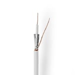 Nedis Coax Kabel På Rulle | RG59U | 75 Ohm | Dobbelt afskærmet | ECA | 50.0 m | Coax | PVC | Hvid | Gaveæske