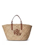 Lauren Ralph Lauren Shelbie Straw Tote Bag, Natural/Lauren Tan