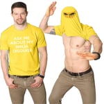 Ninja Disguise T-shirt Karate Martial Arts Tee Top - Barn & Vuxen Yellow L