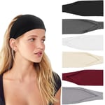 Lot de 6 bandeaux pour femmes : idéaux pour le yoga ou le sport. Colorés et pratiques, ces serre-têtes noirs et multicolores sont un accessoire de mode indispensable pour les cheveux des femmes.