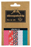 Décopatch DP002O - Une Pochette de 5 feuilles de Papier Decopatch, Papier Imprimé, 30x40 cm, motifs asortis et colorés