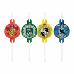 Papperssugrör Harry Potter Hogwarts 4-pack Flerfärgad