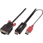 Câble adaptateur LINDY HDMI / VGA Fiche mâle HDMI-A, Fiche mâle VGA 15 pôles