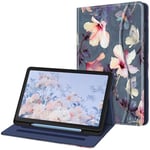 FINTIE Coque pour Samsung Galaxy Tab S6 Lite 10.4 Pouces 2024/2022/2020 - Housse Multipositions Etui avec Poche Frontale et Fonction Sommeil/Réveil Automatique, Fleur Hibiscus