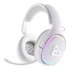 NewSkill Casque de Jeu sans Fil Aton Ivory, Microphone intégré, autonomie de 18 Heures, configurable RGB, Bluetooth 5.0, Casque d'ordinateur Ergonomique, Compatible PC/PS4/PS5/Mac/XBOX/Android Blanc