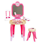 Theo Klein 5721 Barbie beauty salon "Happy Vibes" | Beauty salon with rotating mirror and light | Dressing table with accessories | Toy for children from 3 years