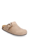 Travis Grey Leather Mules Beige ALOHAS