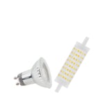 Lindby - Pærer LED Set 1x GU10 (380lm) &amp; 1x R7s (2000lm)