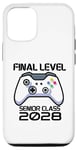 Coque pour iPhone 13 Pro Jeu vidéo Senior Class Final Level Gamer Class of 2028