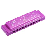 Translucent Harmonica Assorted Colors 10 Holes Purple ABS Harp Mouth