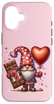 iPhone 16 Pink Valentines Day Gnome Accessories Valentines Chocolate Case