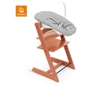 STOKKE® Tripp Trapp® Matstol Bok Terracotta inkl. Newborn Set™ Grey