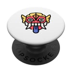 Barong Masque de lion mythologie balinaise Roi des esprits PopSockets PopGrip Adhésif