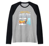 This Little Pilot Is One Aircraft 4rd Birthday 4 Years Old Raglan Baseball Tee