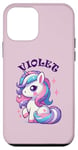 Coque pour iPhone 12 mini Motif licorne violet pour fille