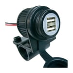 Prise USB pour moto & Quad Albrecht 73700 - Double prise USB pour branchement d'accus 12-24V