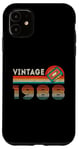 Coque pour iPhone 11 Vintage 1988 Anniversaire Rétro Cassette Tape 36 Ans Cadeaux