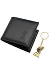 Liverpool F.C. Black PU Wallet & Gold Keyring Set Football Fans Official Merch