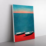 Abstract Boat No.2 Canvas Print for Living Room Bedroom Home Office Décor, Wall Art Picture Ready to Hang, 76x50 cm (30x20 Inch) CAN3020-V1022-CK-237