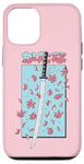 Coque pour iPhone 12/12 Pro Katana Samurai Rose Fleur de Cerisier Sakura Japon Pastel Anime