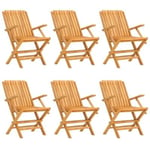 Chaises de jardin pliantes lot de 6 61x67x90cm bois massif teck