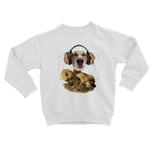 Sweatshirt Enfant Chien Casque Audio Collage Art Surréalisme Vintage Champignon