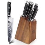 SHAN ZU Ensemble de couteaux, ensemble de 16 couteaux de cuisine en acier  inoxydable allemand pour la cuisine avec bloc, ensemble de couteaux de chef  professionnel ultra-tranchant avec aiguiseur : : Cuisine