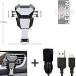 Car holder air vent mount for Lenovo Legion Y70 + CHARGER Smartphone