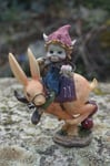 97121 C FIGURINE TROLL ELFE SUR LAPIN LIEVRE  ANIMAUX PIXIE ELFE  PIXIES 1 SUR 4