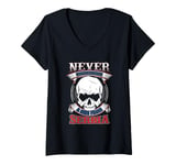 Womens Serbian Skull | Never Underestimate A Man From Serbia V-Neck T-Shirt