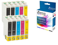 PREMIUM CARTOUCHE - 10 Cartouche compatible pour EPSON T29XL T29 XL Noir (x4) + Cyan (x2) + Magenta (x2) + Jaune (x2) (Fraise) pour Epson Expression H