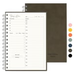 Yoolly Daily Planner Notebook - Daily To Do List Planner, A5 Habit & Routine Tracker, Undated Productivity Organiser with Schedule, for Work, Students & Home (Green)