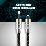 Toslink To Mini Plug 3.5mm Optical Fiber Digital Cable SPDIF Gold Plat BST