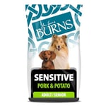 Burns Pet Nutrition Hypoallergenic Complete Dry Dog Food Adult and Senior Dog Sensitive with Pork and Potato 2 kg