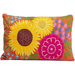 Kare Coussin Design Girasole Jaune/Rose 60 x 40 cm Coussin décoratif avec Fermeture éclair Housse 100% Coton