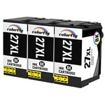 27XL Black Ink Cartridge Compatible for Epson 27 27XL ink for WorkForce WF-7720DTWF WF-7710DWF WF-7610DWF WF-7210DTW WF-7715DWF WF-3620DWF WF-7110DTW WF-3640DTWF WF-7620DTWF Printers (3 Black)