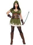 Lady Robin Hood Medieval Sherwood Archer Thieves Warrior Womens Costume Plus 2XL