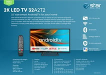 Televizorius Estar Android Tv 32"/82Cm 2K Hd Ledtv32a2t2