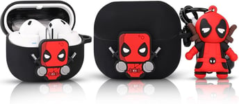 Coque pour Samsung Galaxy Buds 3 et Galaxy Buds 3 Pro Écouteurs avec poupée et mousqueton, coque de protection antichoc en silicone avec motif de peau de dessin animé pour homme, femme,SSmen